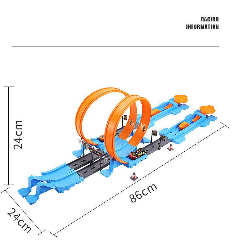Double-Loop Racing Track Set with Inertia Cars