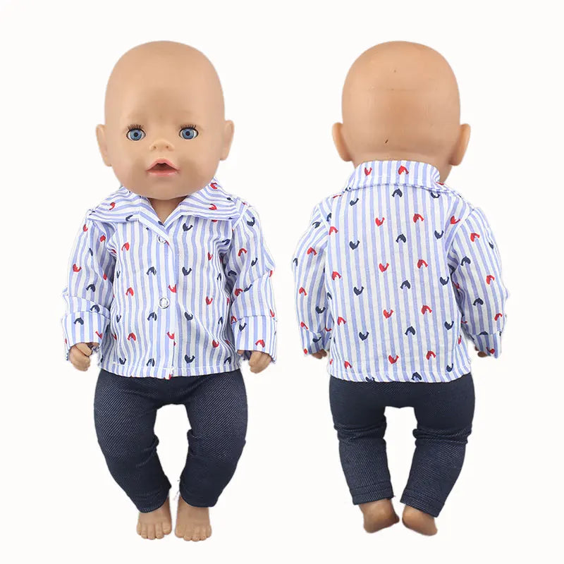 Cute 2-Piece Romper Outfit for 17-Inch Reborn Baby Dolls