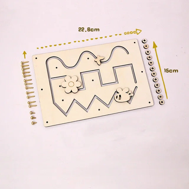 Montessori Wooden Busy Board Parts DIY Sensory Activity Set