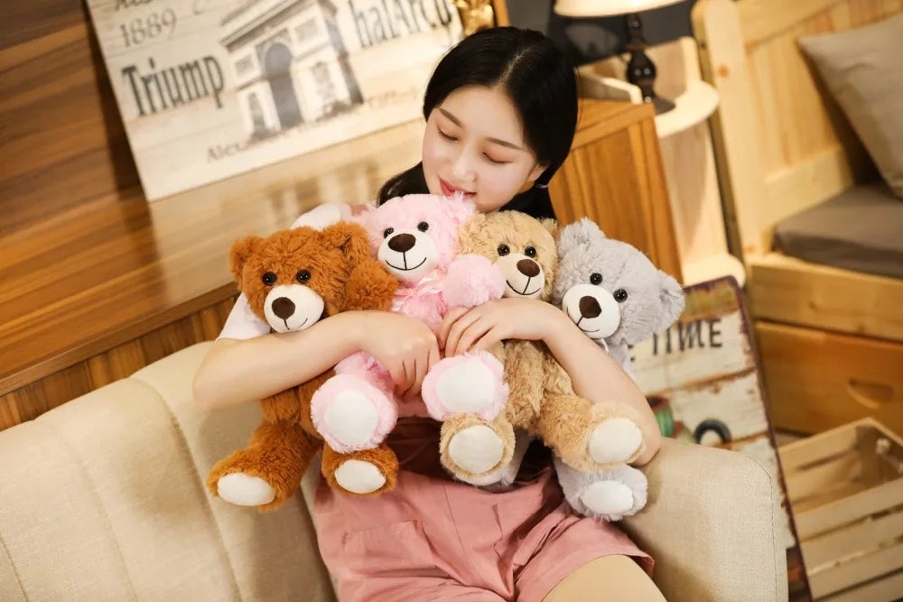 Cute Bow Tie Plush Bear Teddy with Colorful Design
