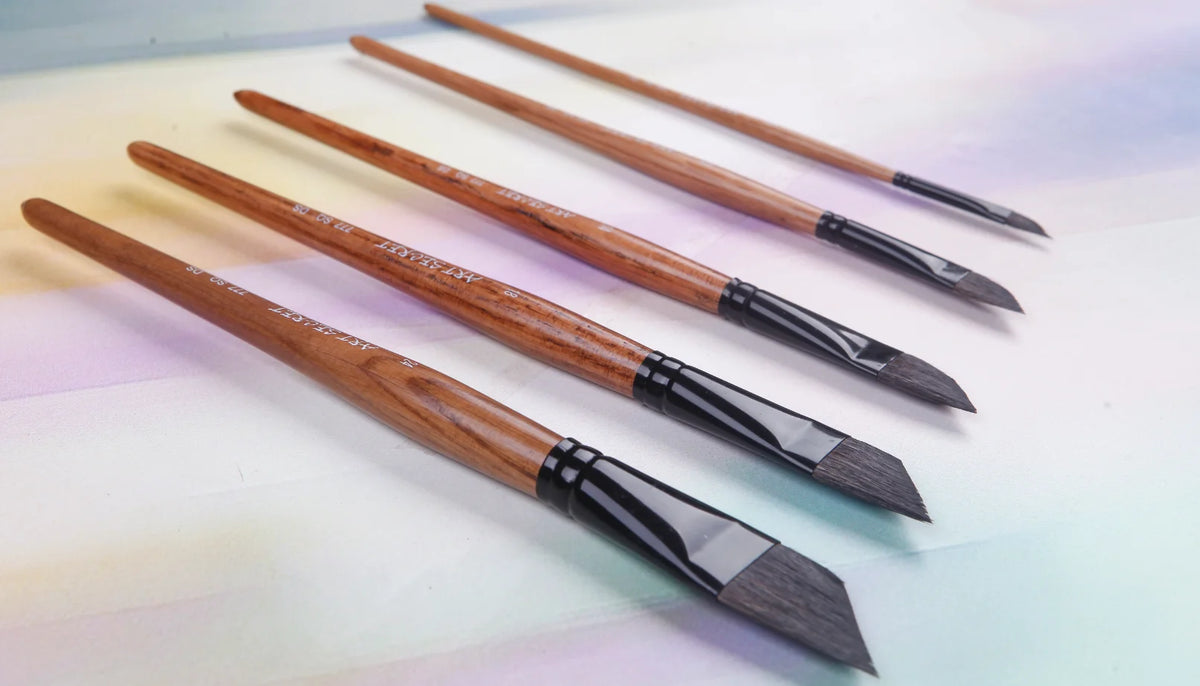 Professional Squirrel Hair Watercolor Liner Brushes with Oak Wood Handles