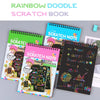 Rainbow Scratch Art Paper Notebook with Wooden Stylus - 12 Sheets of Colorful Doodle Fun