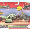 A box of Dinotrux dinosaur truck toy cars and removable dinosaur figures.