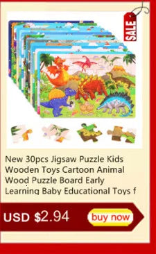 Wooden 3D Cartoon Animal Jigsaw Puzzle for Kids