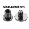 Black decorative heart brass rivets, 6x6mm size.