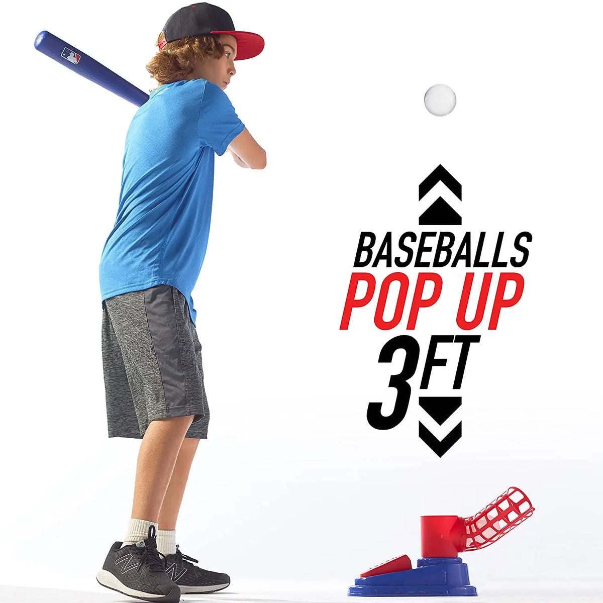 Kids Baseball T-Ball Pitching Machine Set with Bat and Balls