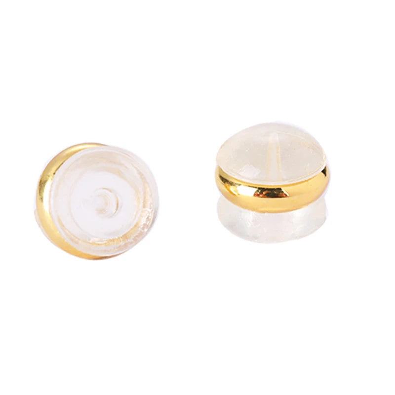 Silicone Earring Backs with Copper Ring – Comfortable Earring Stoppers for Jewelry Making