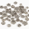 Silver Tibetan style hollow flower bead caps for jewelry making