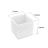 White geometric resin casting mold with dimensions 73mm by 73mm and 68mm deep.