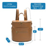 PU Leather Diaper Backpack with Changing Pad and Stroller Straps