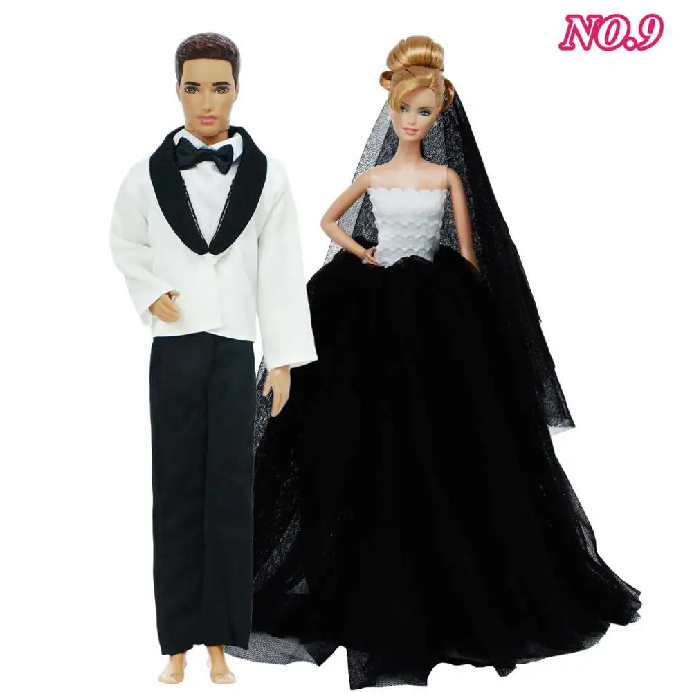 Doll Wedding Dress and Suit Gift Set for 11.5-Inch Fashion Dolls