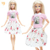 Fashion Doll Outfit Set – Wave Point Dress & Denim Grid Skirt for 11.5–12 Inch Dolls