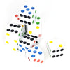 Classic White Acrylic Dice Set – 16mm with Colorful Dots