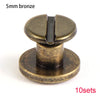 A set of ten 5mm bronze decorative heart brass rivets for leather craft and DIY.