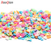 Assortment of colorful soft polymer clay slices for nail art and DIY crafts