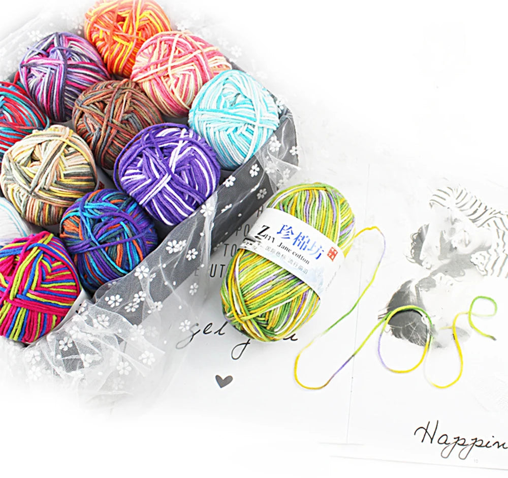 Soft Milk Cotton Yarn for Knitting and Crochet – 50g per Ball
