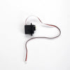 A black steering wheel and interior upgrade parts set for a 1:12 scale RC car.