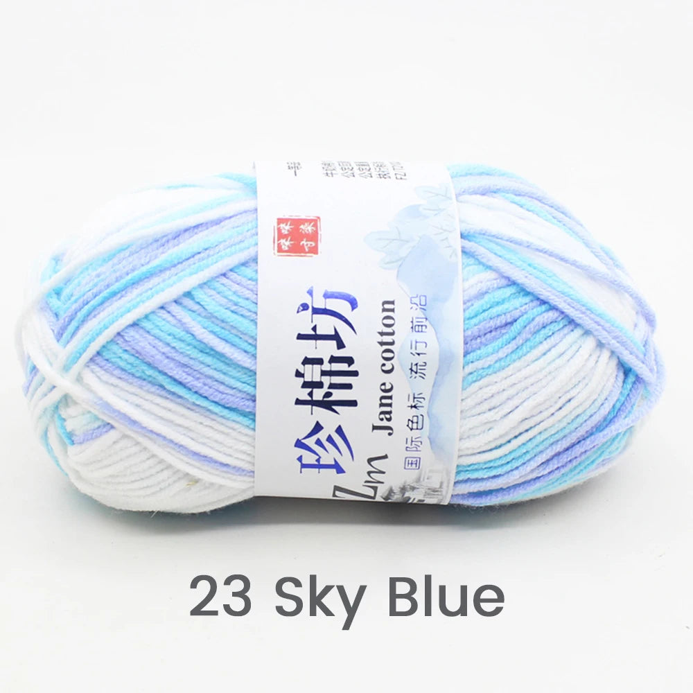 Soft Milk Cotton Yarn for Knitting and Crochet – 50g per Ball