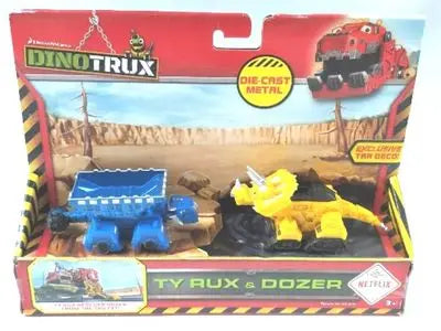 A DinoTrux dinosaur truck toy car and a removable dinosaur figure in a cardboard box.