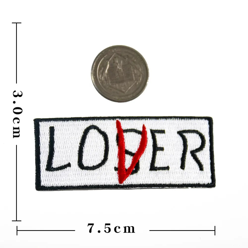 Lover or Loser Embroidered Iron-On Patch Set (2 Pack)