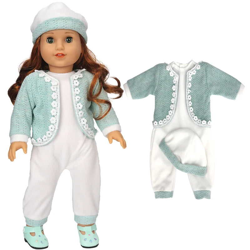 Doll Outfit Set with Hat for 17-43 cm Baby Dolls