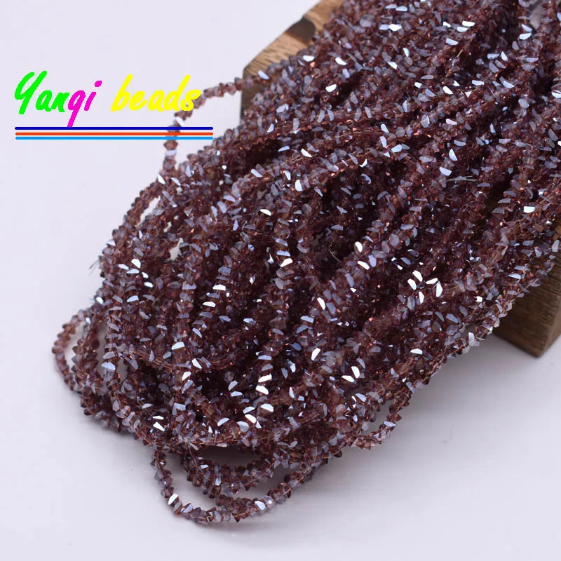2mm Triangle Crystal Glass Beads for Jewelry Making (Approx. 130 Pieces)
