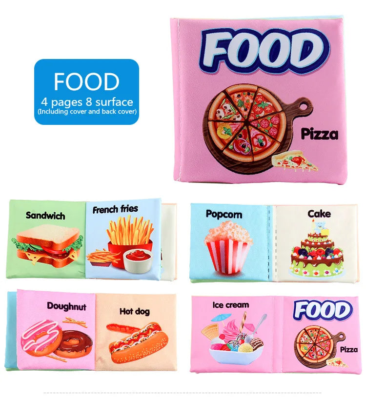 Soft Cloth Baby Books Set for Early Learning – Fruits, Animals, Numbers & More