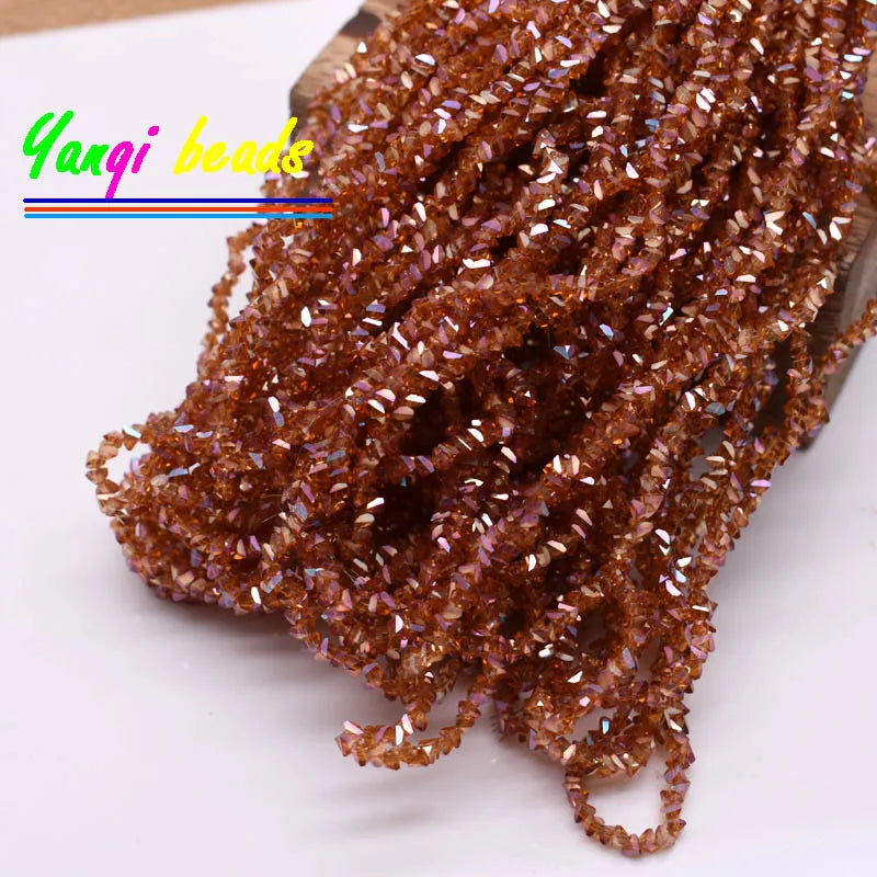 2mm Triangle Crystal Glass Beads for Jewelry Making (Approx. 130 Pieces)