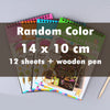 Rainbow Scratch Art Paper Notebook with Wooden Stylus - 12 Sheets of Colorful Doodle Fun