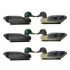 Six lifelike floating duck decoys with keels for hunting and photography