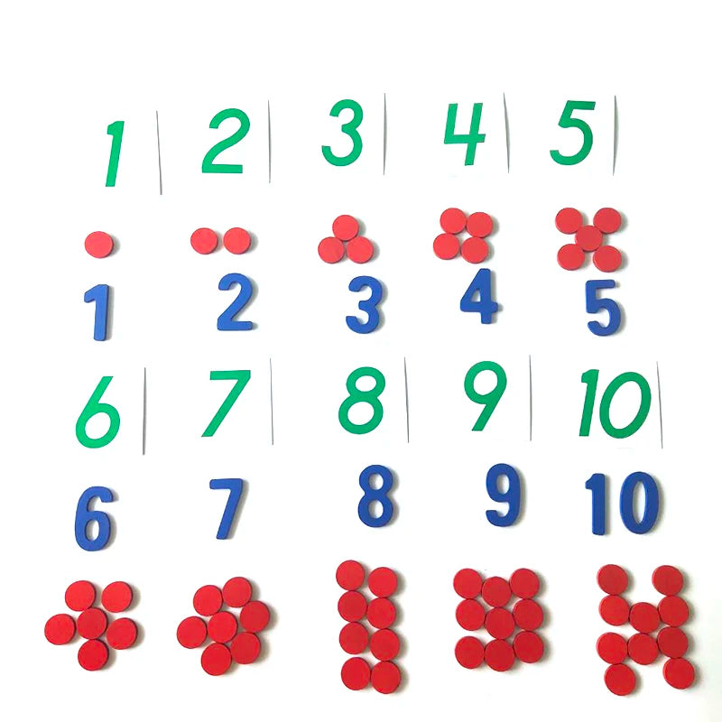 Wooden Number Counting Game with Montessori Cards