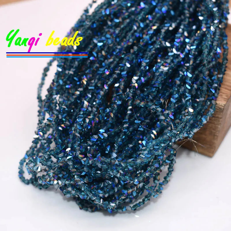 2mm Triangle Crystal Glass Beads for Jewelry Making (Approx. 130 Pieces)