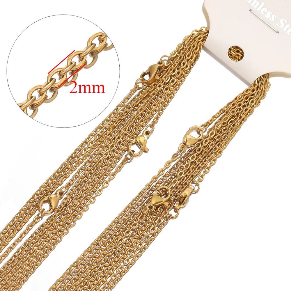 Stainless Steel Cuban Link Chain Necklace - 50cm