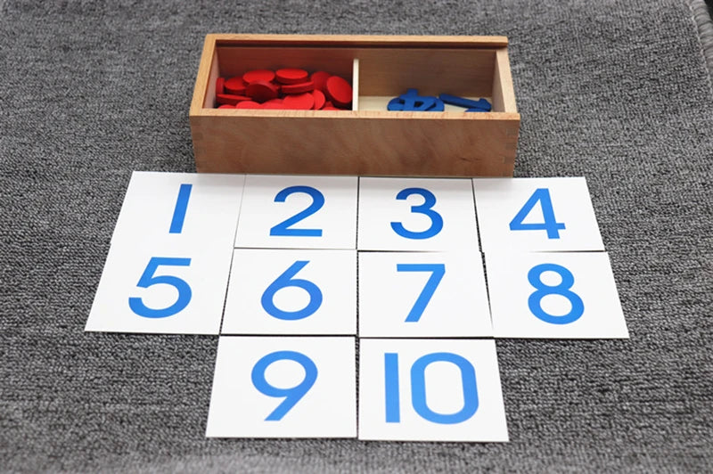 Wooden Number Counting Game with Montessori Cards