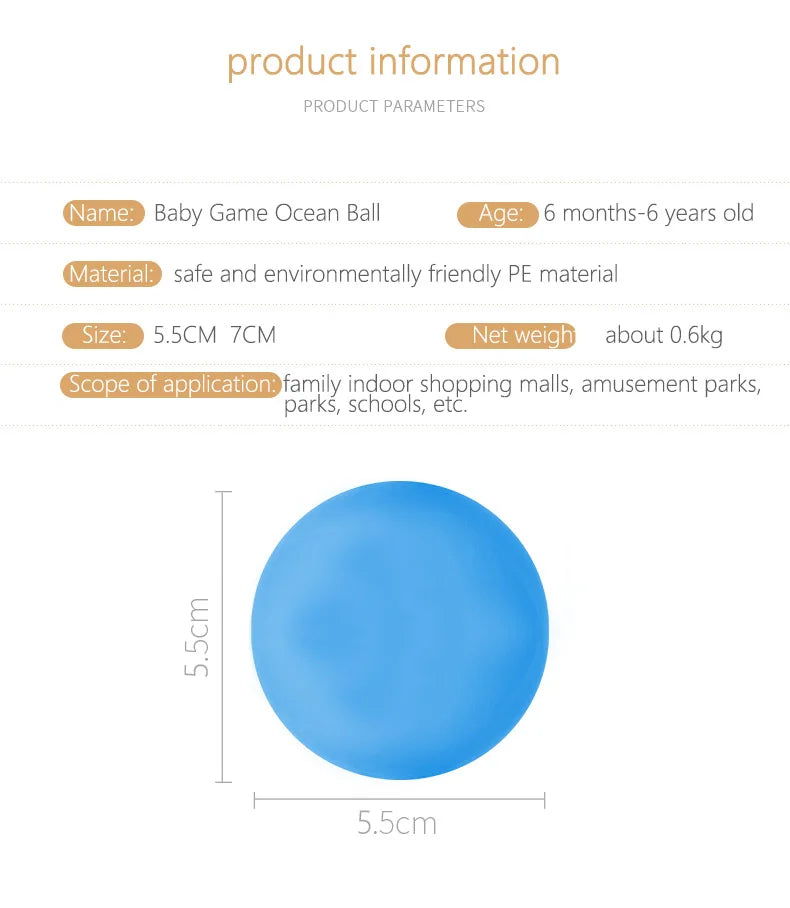 Colorful Soft Ocean Balls for Baby Playpens and Ball Pits