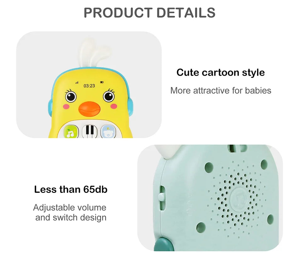 Musical Baby Phone Toy with Teether, Lights & Sounds