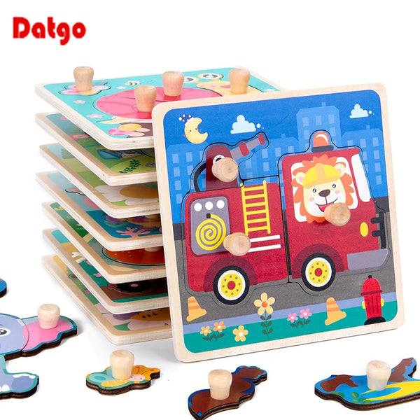 Wooden Animal Puzzle Board for Toddlers