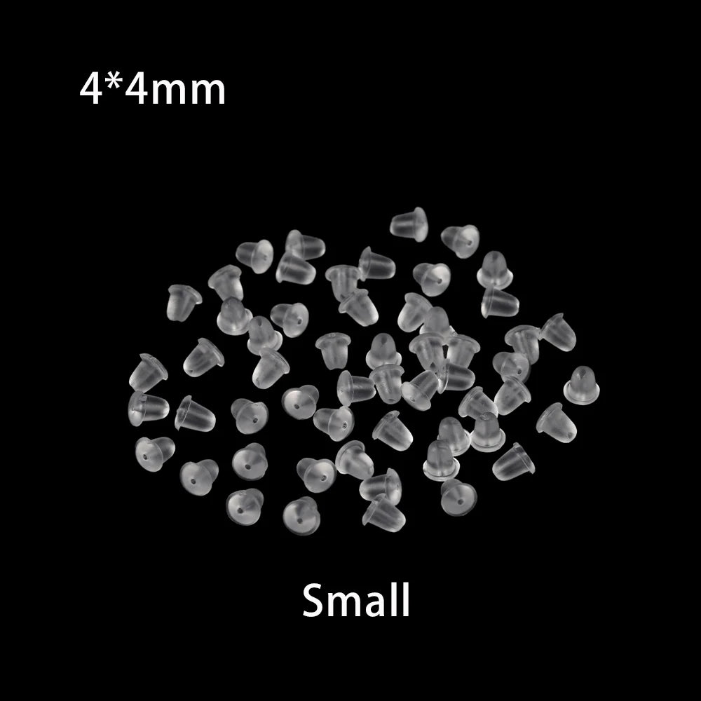 Soft Silicone Earring Backs for Stud Earrings – Clear Rubber Stoppers for Jewelry Making