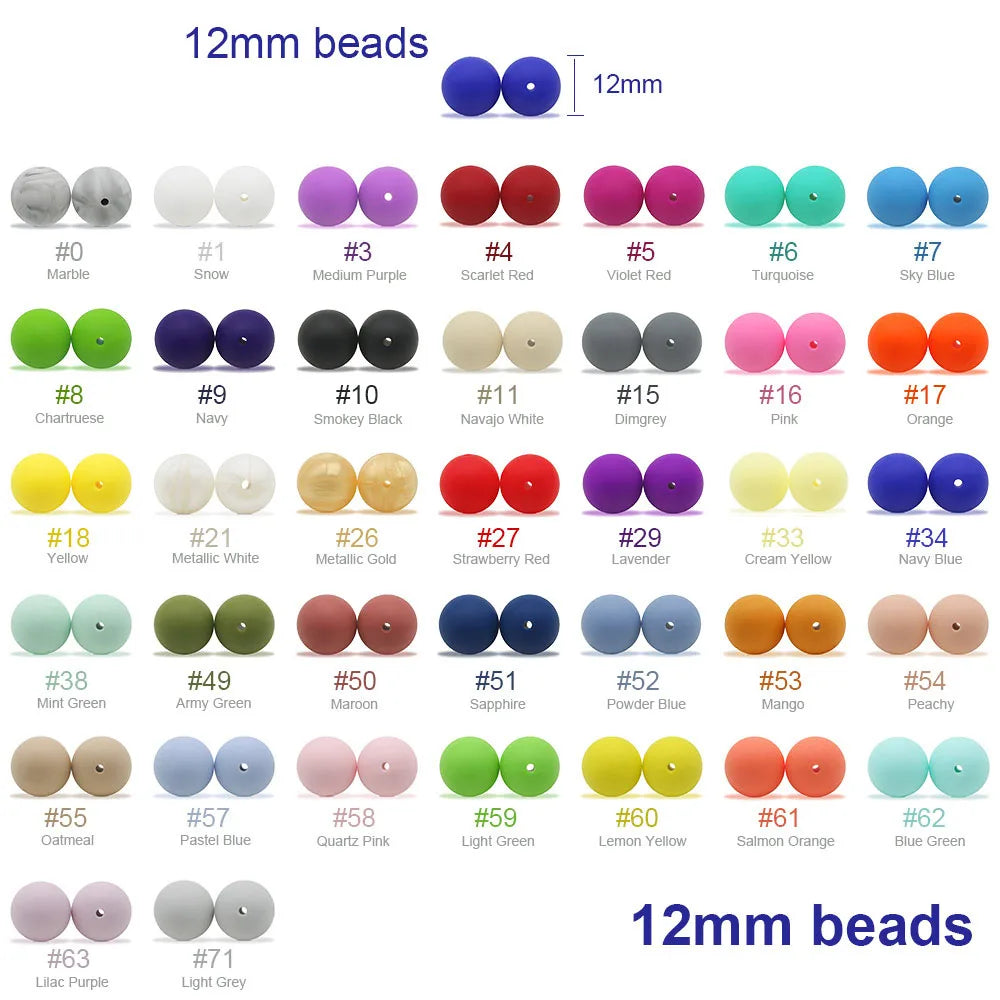 Food-Grade Silicone Teether Beads for DIY Baby Accessories
