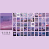 A collection of aesthetic landscape stickers featuring various nature and art designs for scrapbooking.