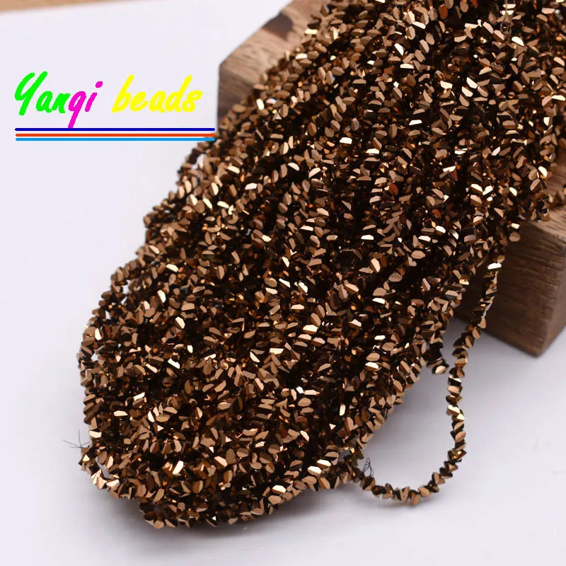2mm Triangle Crystal Glass Beads for Jewelry Making (Approx. 130 Pieces)
