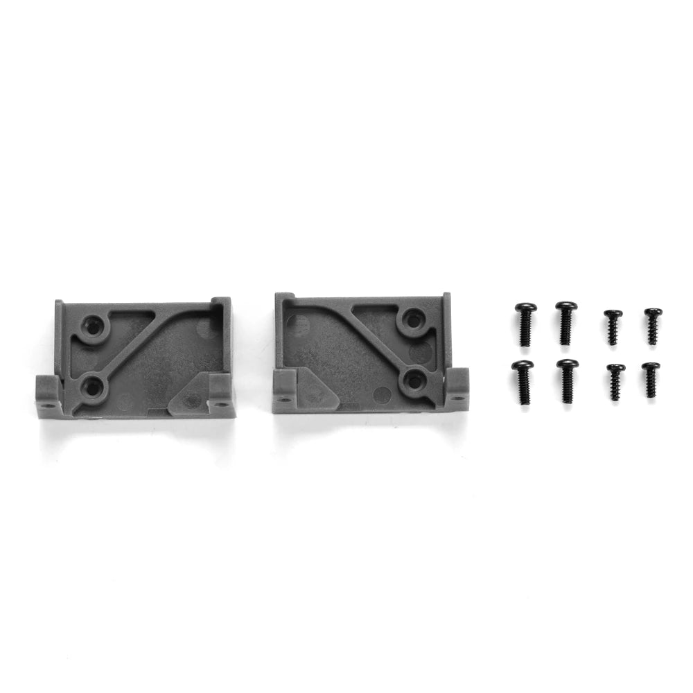 A set of 1:12 scale RC car steering wheel and interior upgrade parts, including mounting brackets and screws.