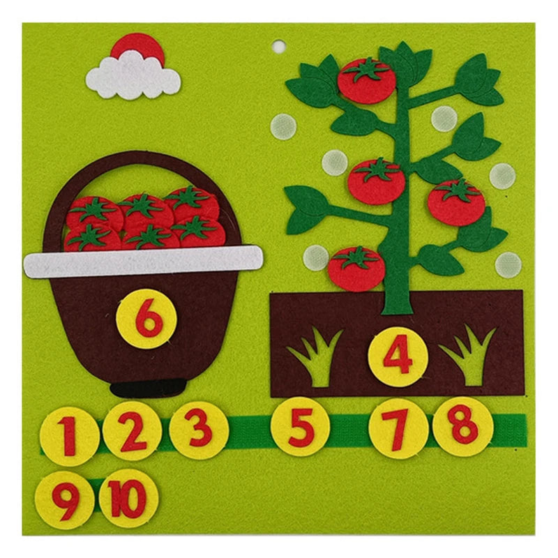 Montessori Felt Finger Numbers Math Toy for Kids