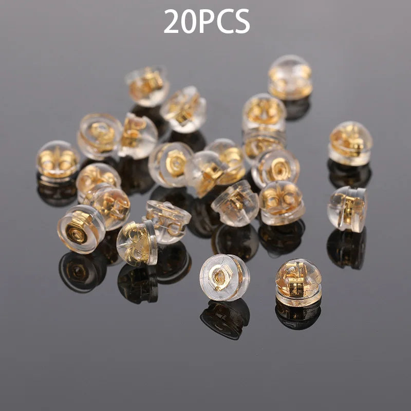 Silicone Earring Backs with Copper Ring – Comfortable Earring Stoppers for Jewelry Making