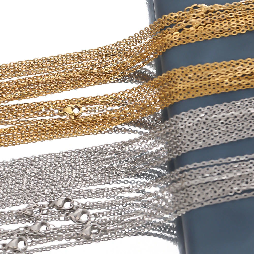 Stainless Steel Cuban Link Chain Necklace - 50cm