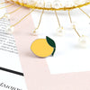 Fresh Fruit Enamel Pins Set — Lemon & Orange Brooches