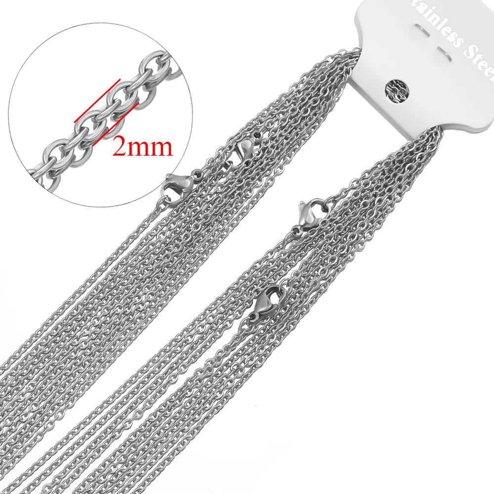 Stainless Steel Cuban Link Chain Necklace - 50cm
