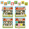 A set of magnetic animal and number matching game boards for toddlers featuring various animals and numbers.