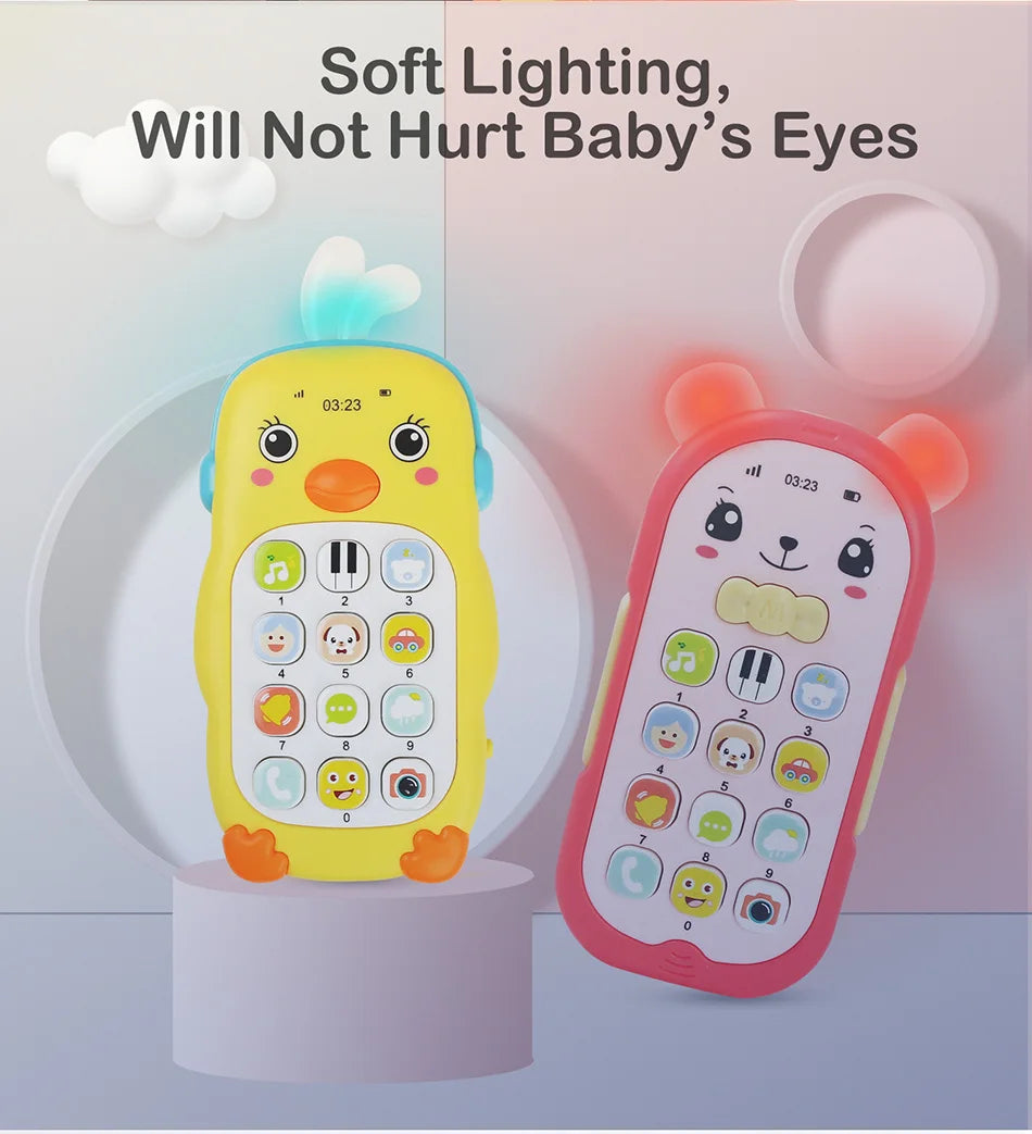 Musical Baby Phone Toy with Teether, Lights & Sounds