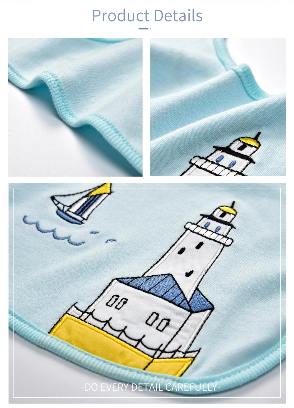 Soft Cotton Baby Bibs (3-Pack) with Cartoon Prints